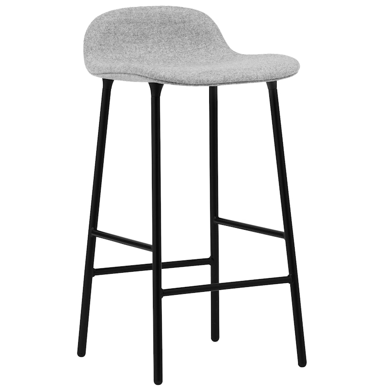 Form Bar Stool 65 cm, Grey / Black Steel