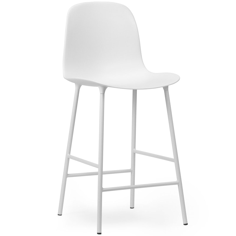 Form Bar Stool High Back 65 cm Steel, White