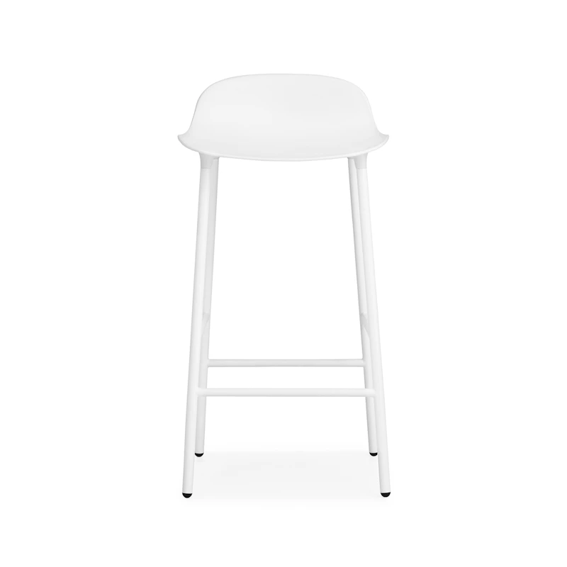 Form Bar Stool Steel Base, 65cm, White