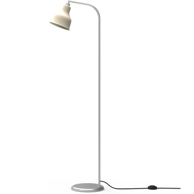 Avra Floor Lamp, Brushed Steel / Creme