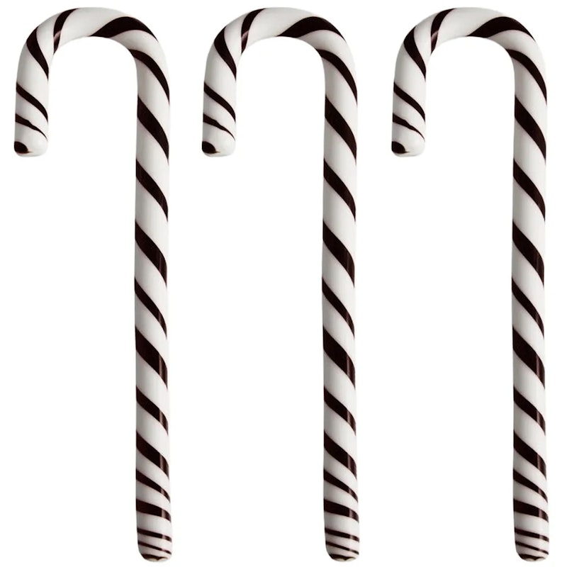 Polka Stick Christmas Decoration 17 cm 3-pack, White/Black