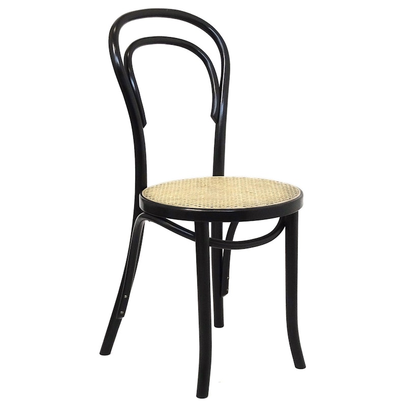 No 14 Café Chair, Black/Rattan Seat