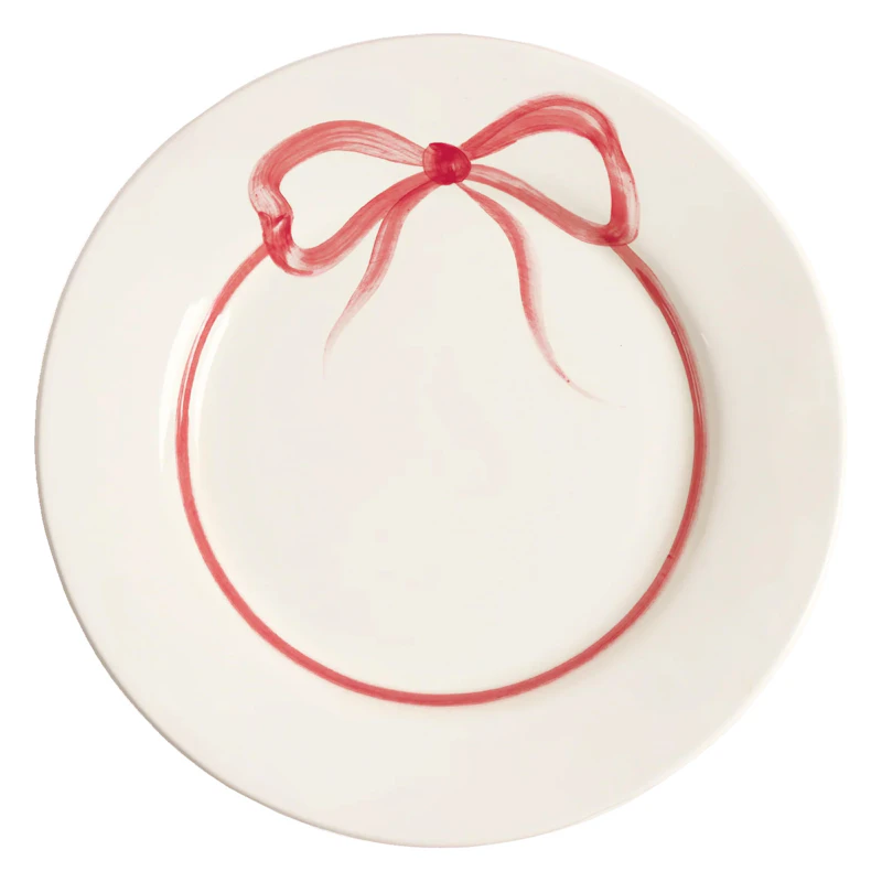 Bow Plate 28 cm, Dark Pink