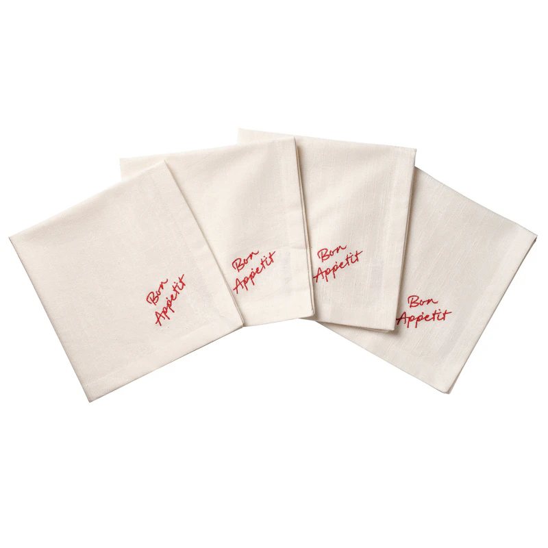 Quote Cotton Napkins 45x45 cm 4-pack, Red