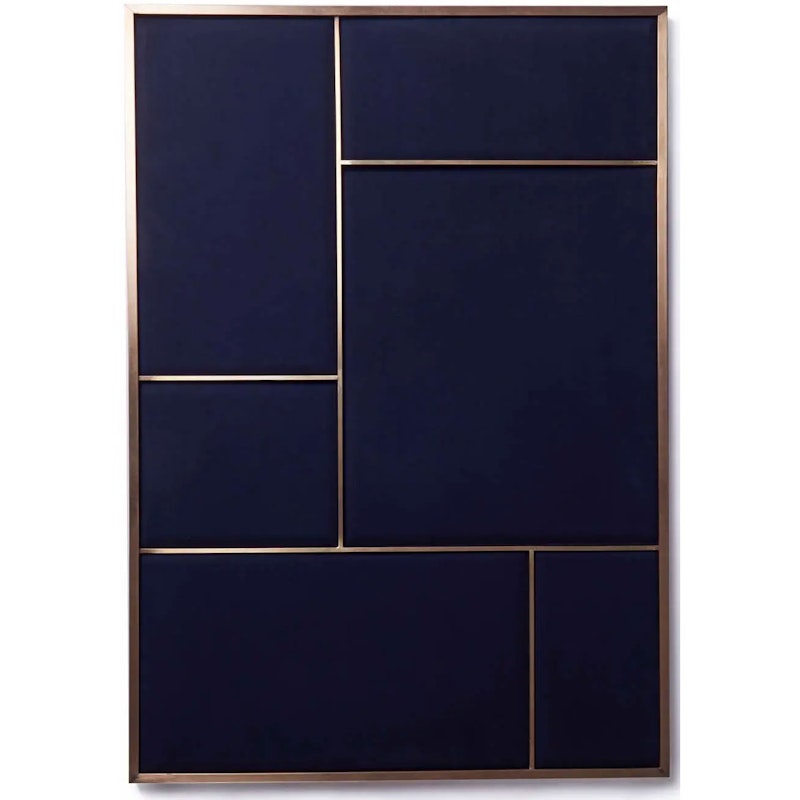 Nouveau Pin Notice Board Large, Brass / Navy Blue