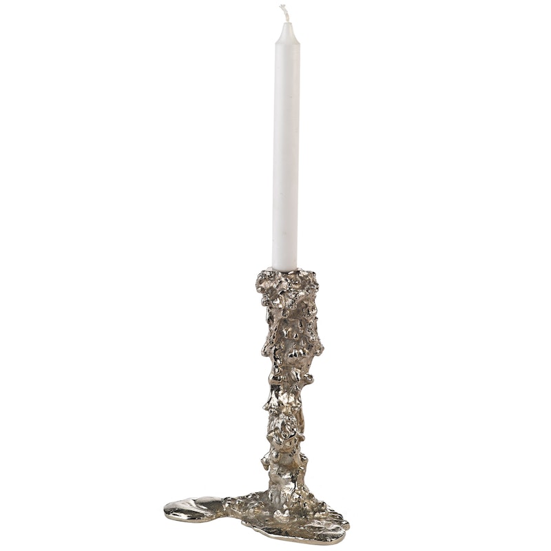 Drip Candle Holder 25 cm, Silver