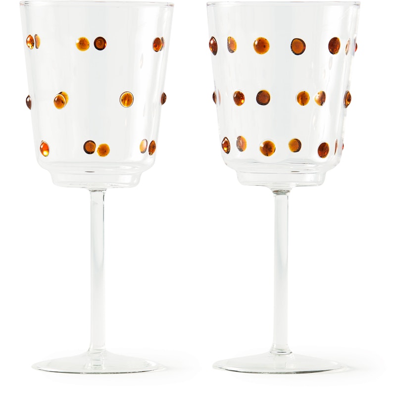 Nob Wine Glass 2-pack, Amber