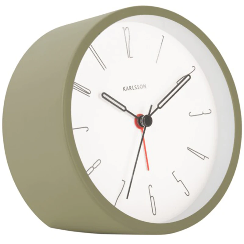Belle Numbers Alarm Clock, Moss Green