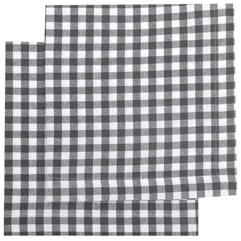 Bella Napkin 2-pack, Dark Grey / White