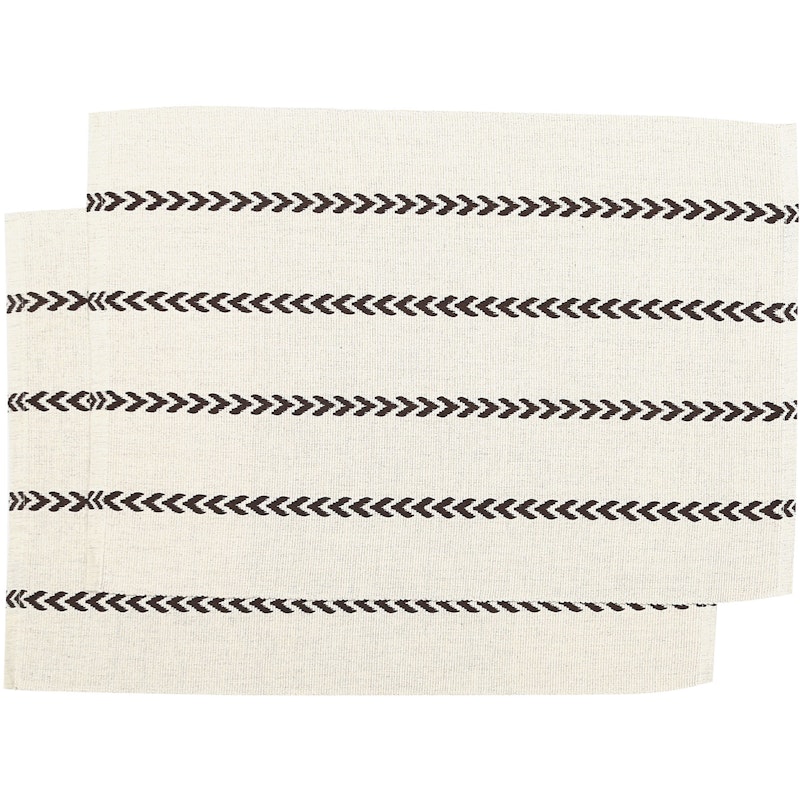 Måns Placemat 33x45 cm 2-pack, Ecru/Dark Brown