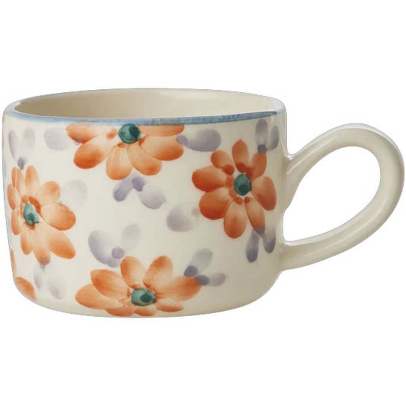 Cappuccino Cup Ceramic 20 cl, Orange Flowers