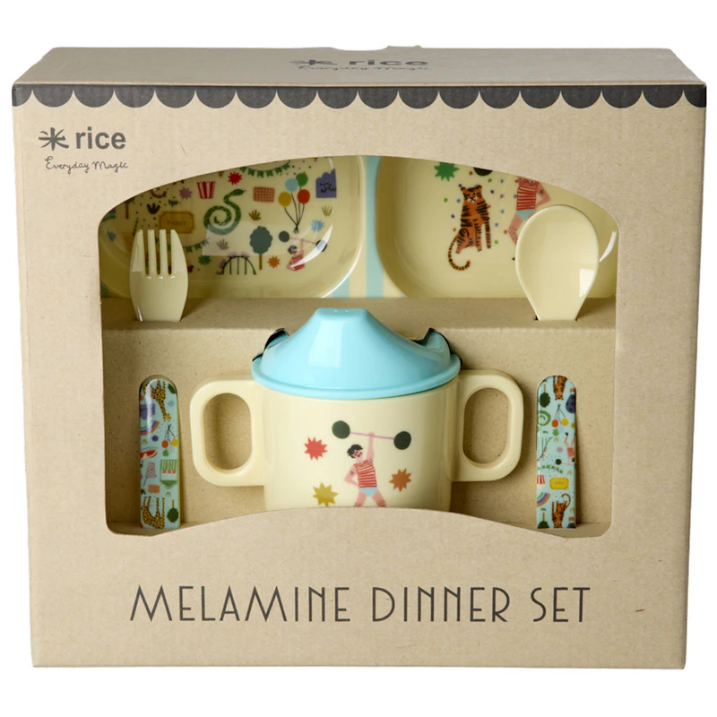 Childrens Tableware Melamine, Mint Fun Fair