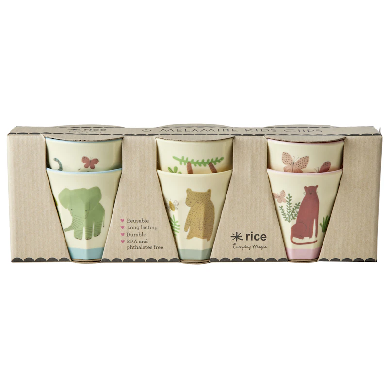 Melamine Cups 6-pack, Sweet Jungle