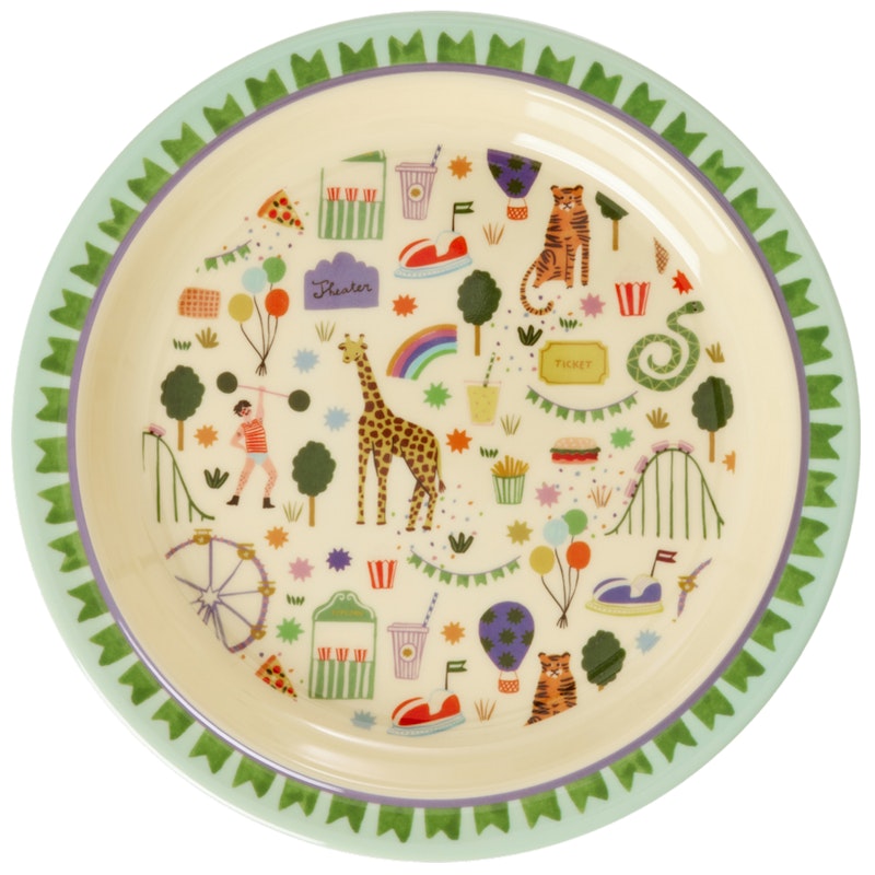 Melamine Plate 22 cm, Mint Fun Fair