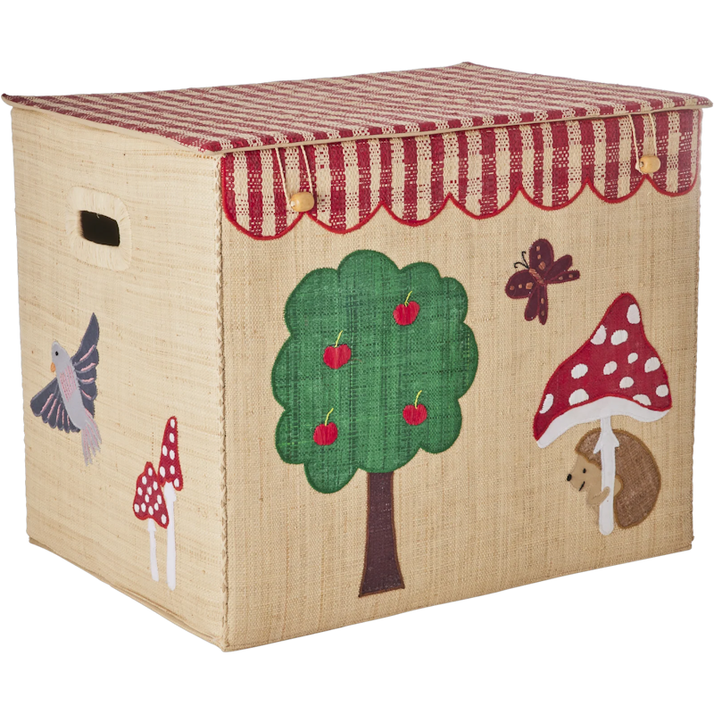 Raffia Toy Storage Extra Large Foldable, Happy Forest