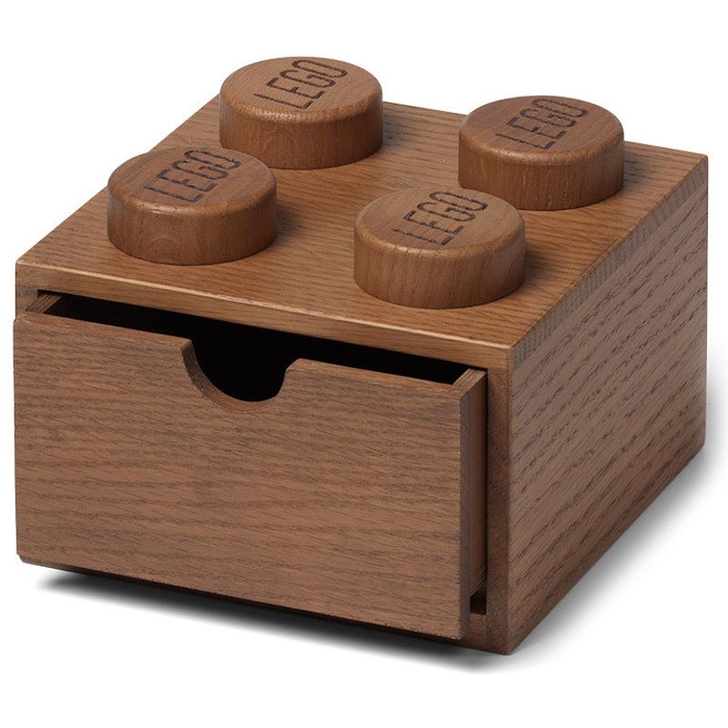 LEGO® Drawer 4 Knobs, Dark Stained Oak