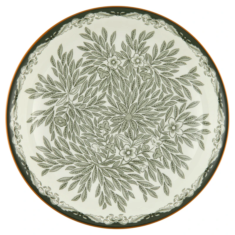 Ostindia Floris Deep Plate 22 cm, Green