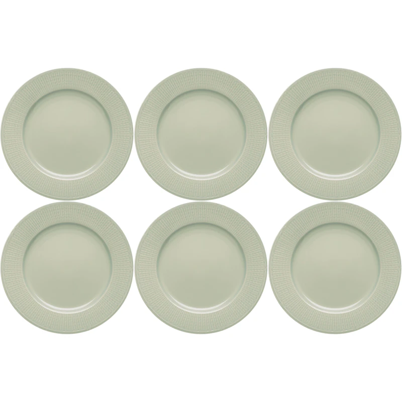 Swedish Grace Plate 21 cm 6-pack, Meadow (Light Green)