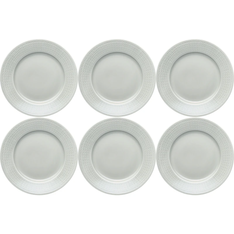 Swedish Grace Plate 21 cm 6-pack, Fog (Light Grey)