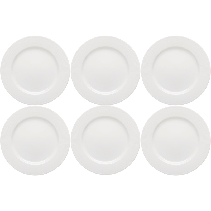 Swedish Grace Plate 21 cm 6-pack, Snow (White)