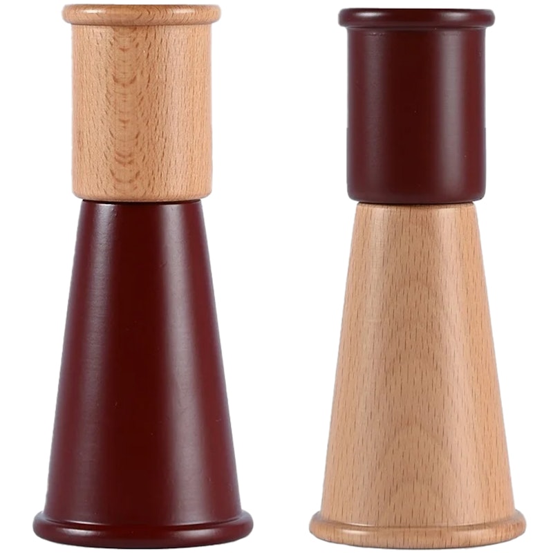 Gurken Spice Mill 2 Pieces, Dark Red/Wood