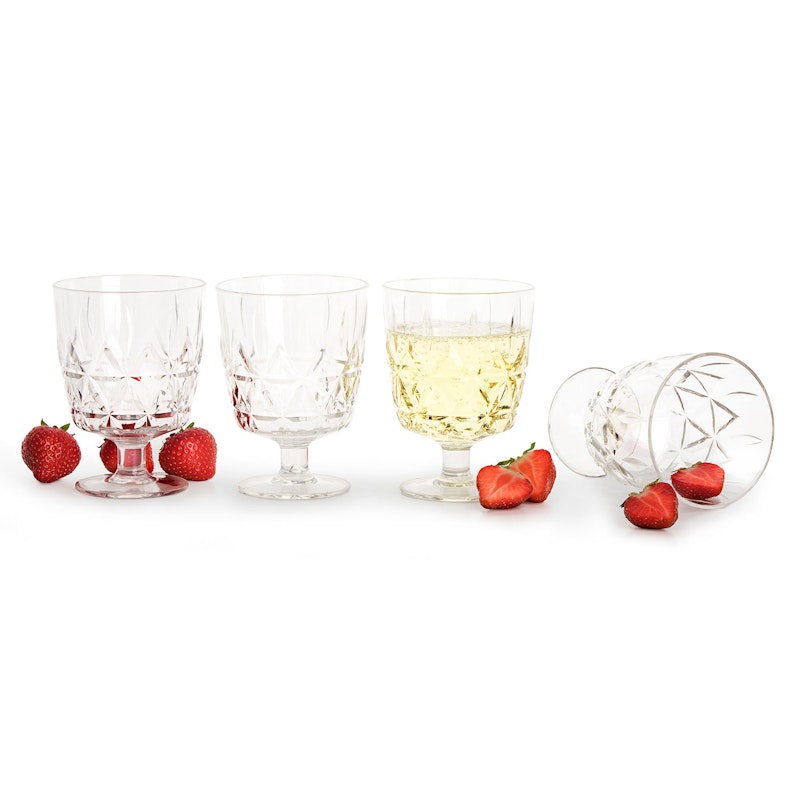 Picnic Juni Glass With Foot 4-pack, Clear