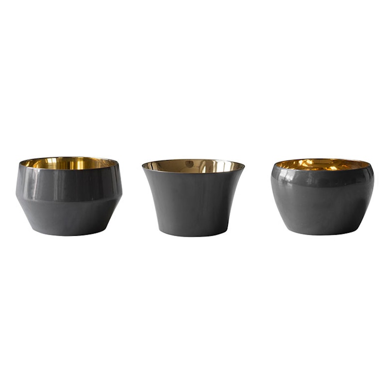Kin Candle Holders 3-pack, Dark Grey