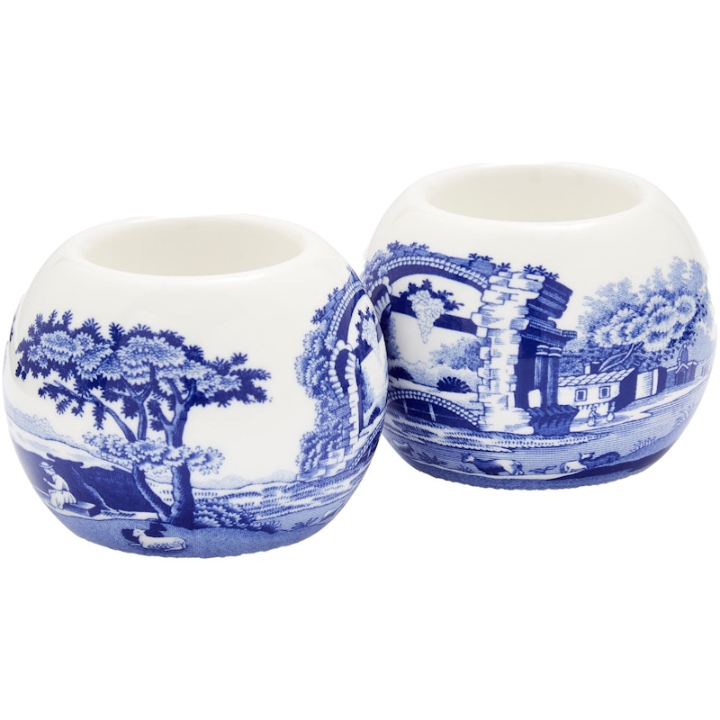 Blue Italian Candle Holders, 2-pack