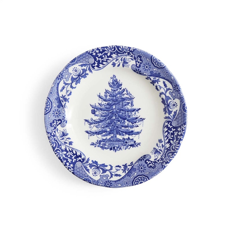 Blue Italian Christmas Side Plate 20 cm, Blue