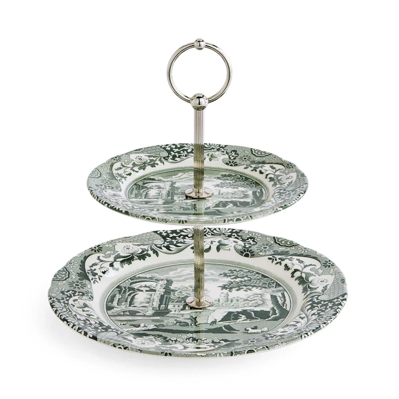 Heritage Green Italian Tier Cake Stand, Green