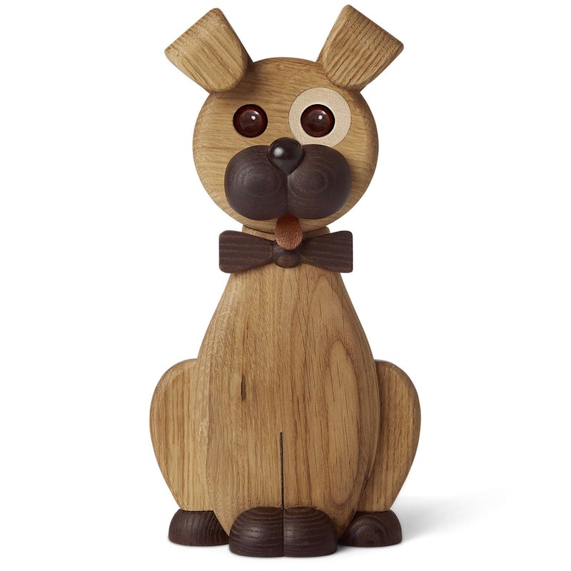 Hanging Happy Dog Wall Ornament, Oak