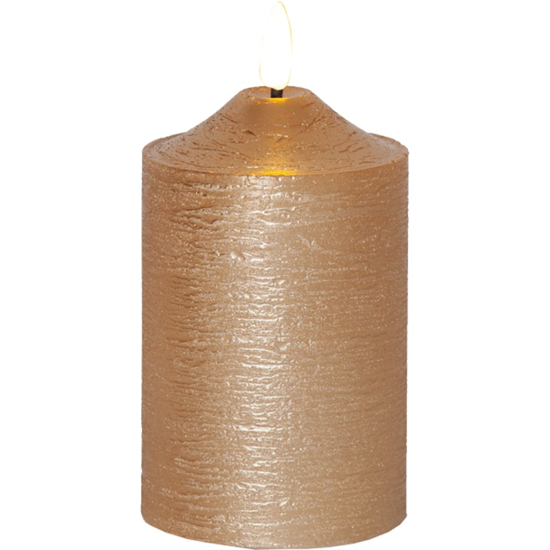 Flamme LED Pillar Candle, Gold