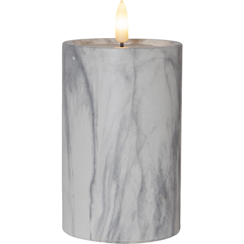 Flamme LED Pillar Candle Marble, 15 cm