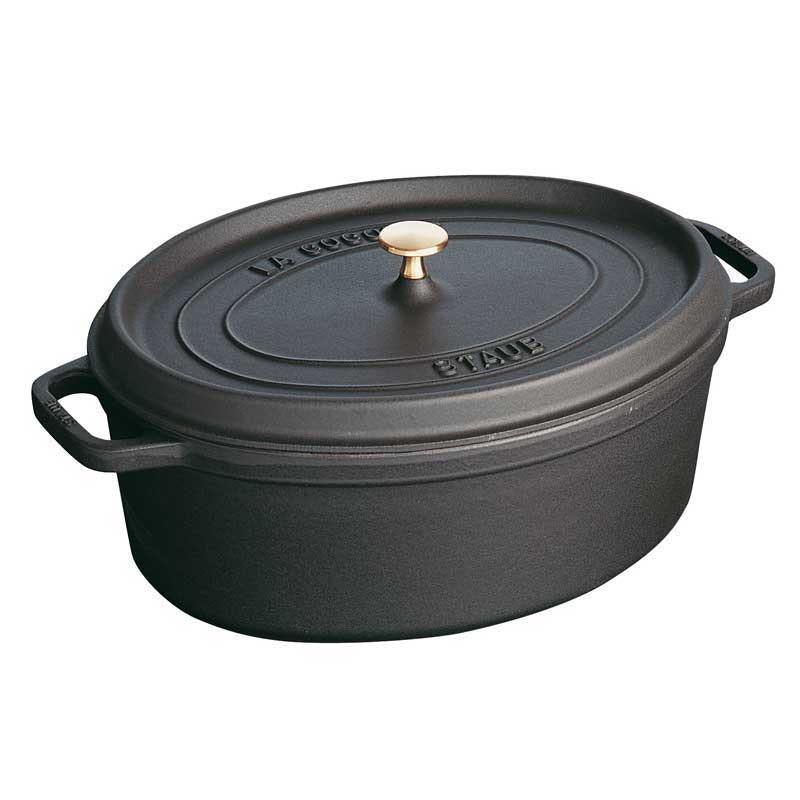 Oval Casserole in Cast Iron 12 L, Black