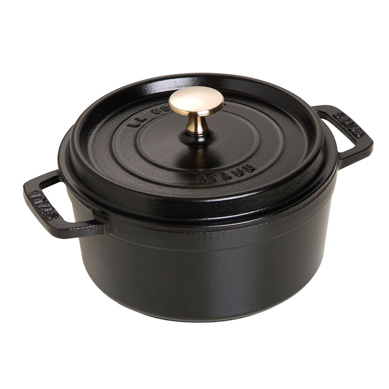 Round Casserole in Cast Iron 12,6 L, Black