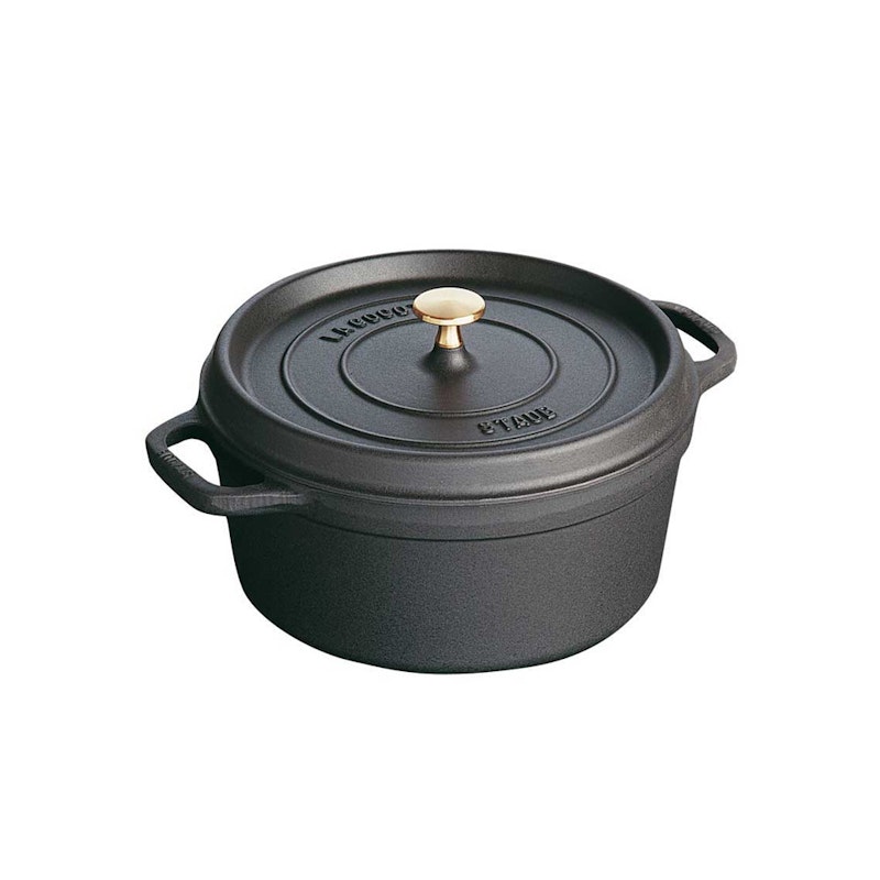 Round Casserole in Cast Iron 6,7 L, Black