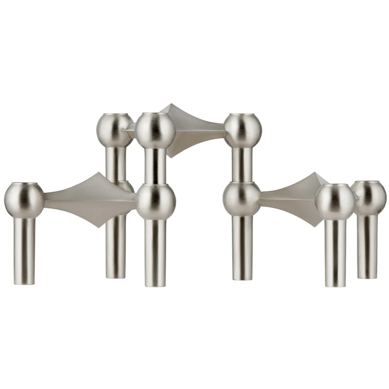 Nagel Candlestick 3 Pieces, Brushed Chrome