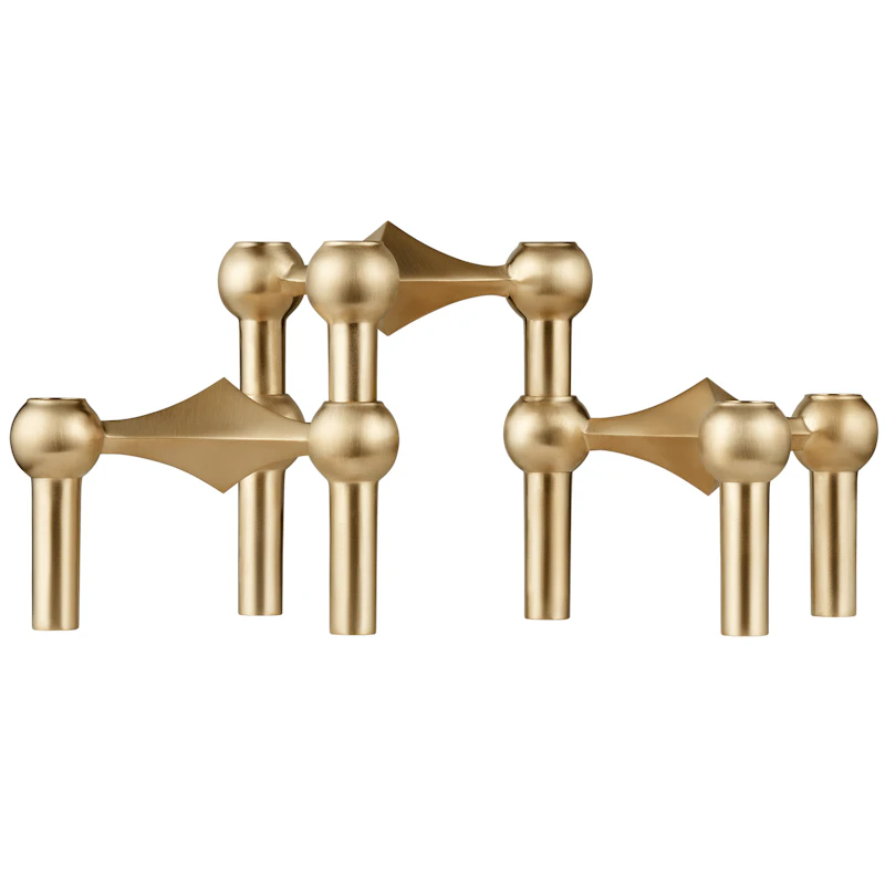 Nagel Candlestick 3 Pieces, Brushed Brass