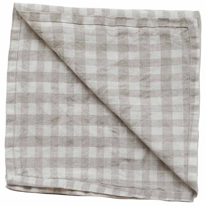 Gingham Napkin 45x45 cm, Natural