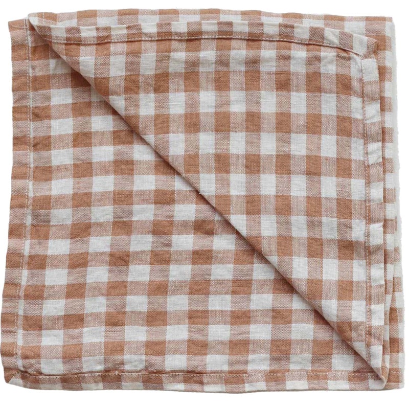 Gingham Napkin 45x45 cm, Biscuit