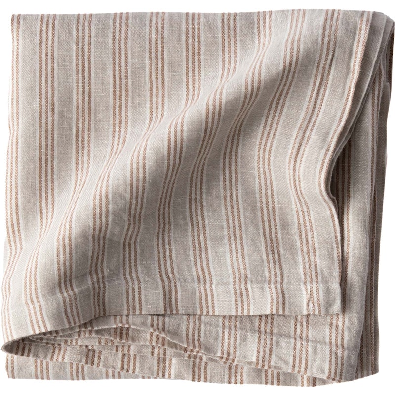 Tablecloth Linen 175x175 cm, Hazelnut Stripe