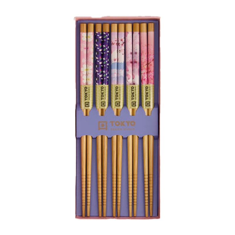 Chopsticks 5-pack, Pink Lantern