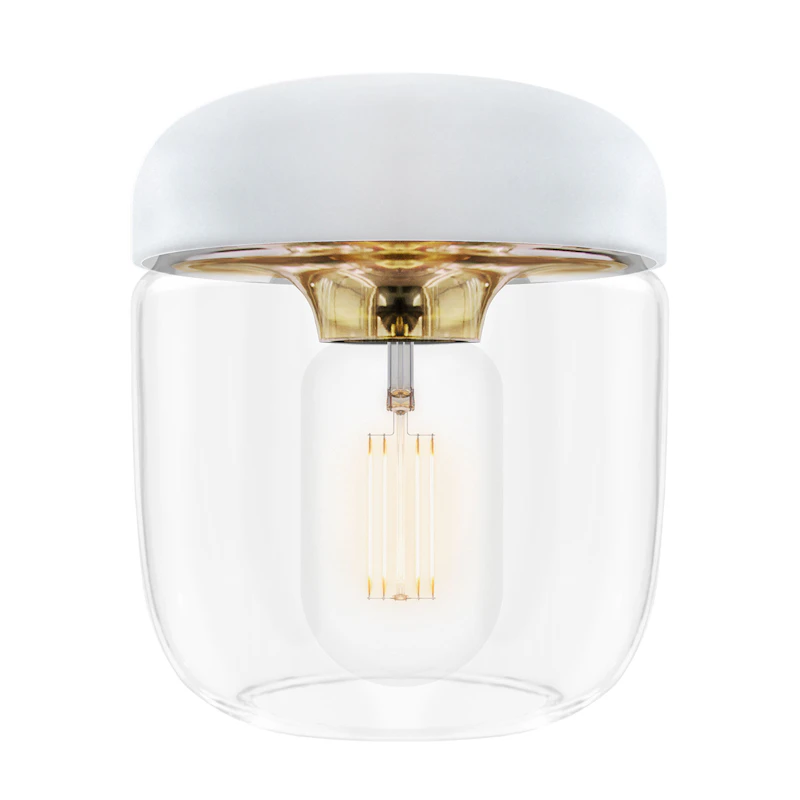 Acorn Lampshade, White / Brass