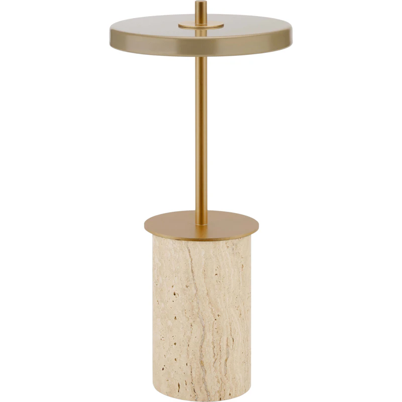 Asteria Move Mini Table Lamp Portable, Clay Travertine