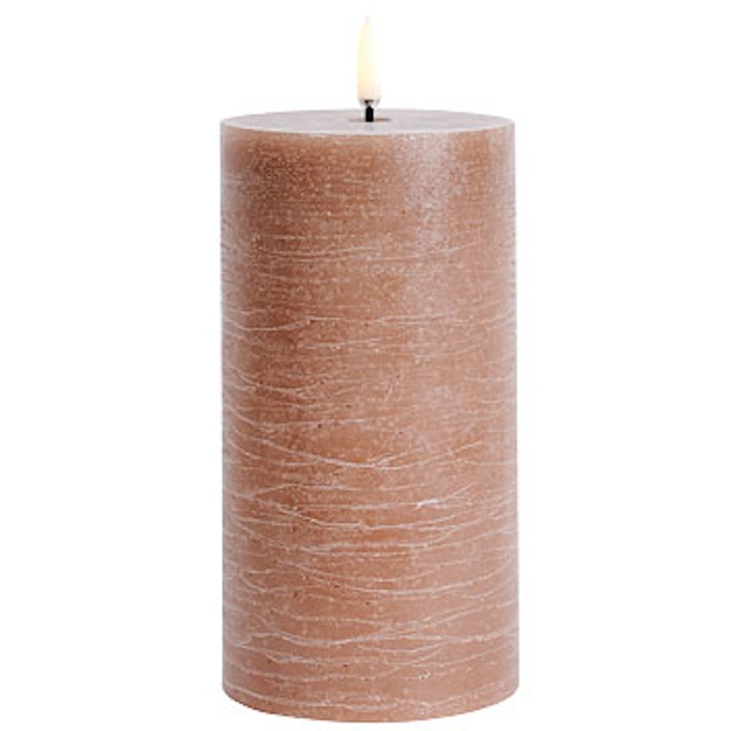 LED Pillar Candle 7,8 x 15,2 cm, Caramel