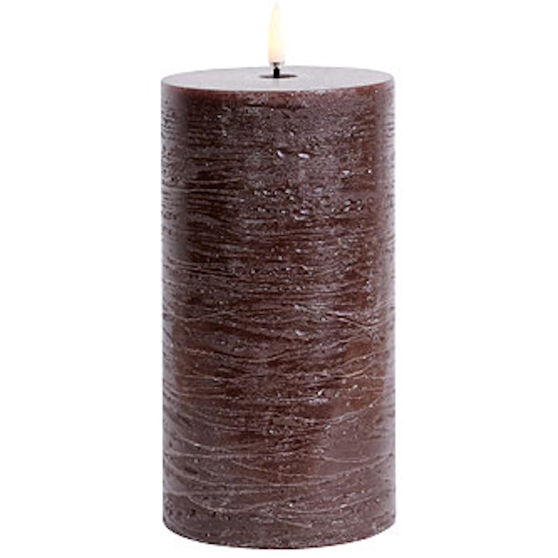 LED Pillar Candle 7,8 x 15,2 cm, Brown