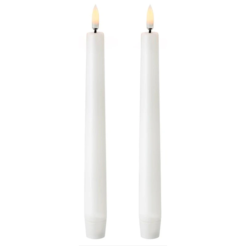 LED Taper Candle Nordic White 2-pack, 2,3x20,5 cm