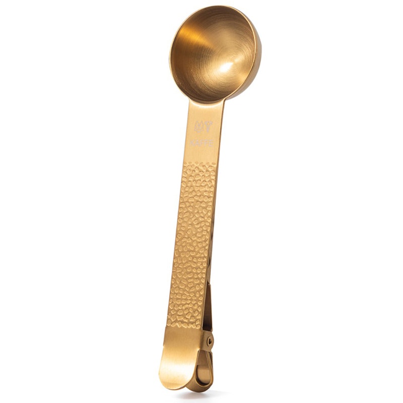 Frost Coffee Spoon With Clip, Brass