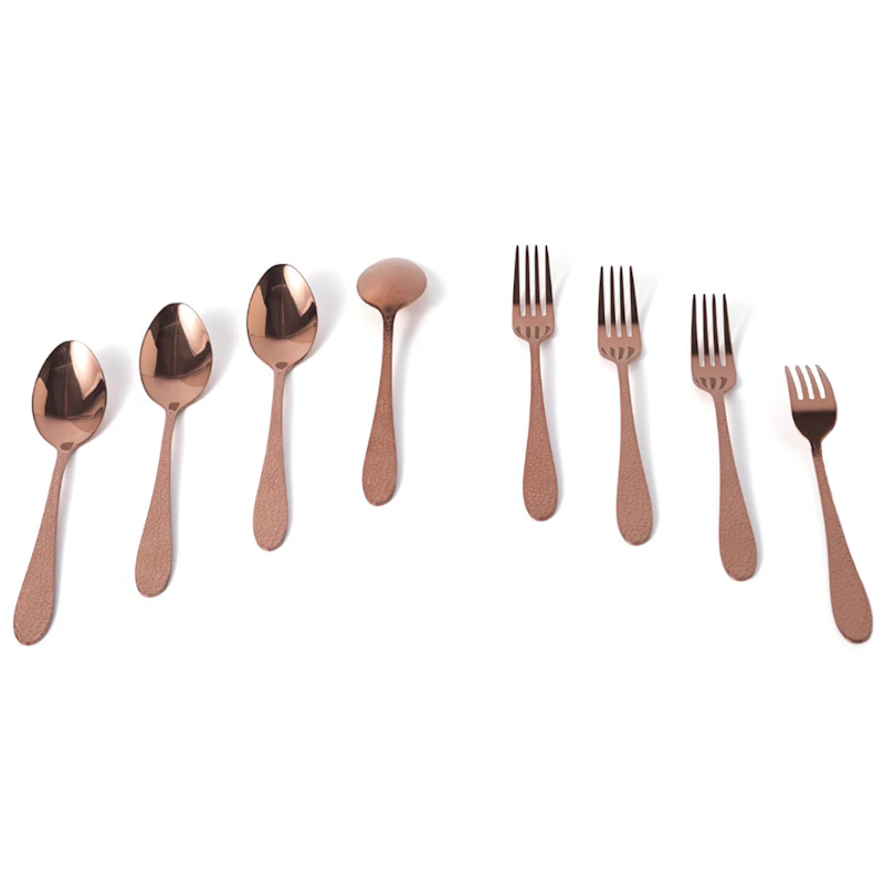 Frost Dessert Cutlery / Starter Cutlery 8 Pieces, Copper