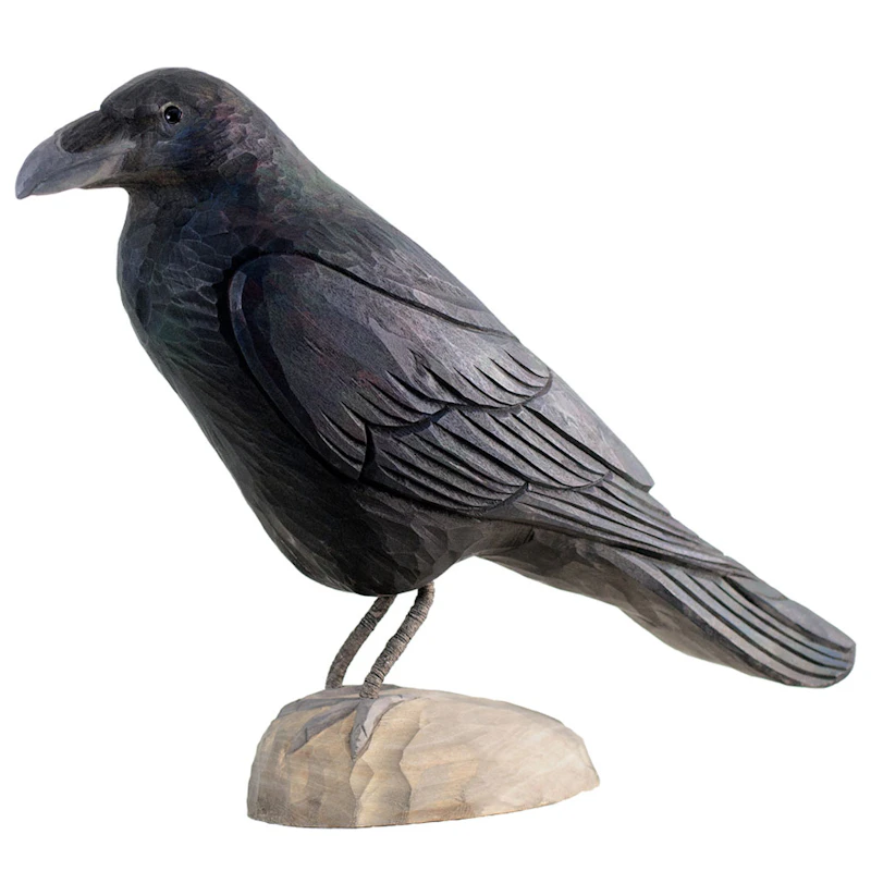 DecoBirds Hand-carved Bird, Raven from Wildlife Garden | RoyalDesign